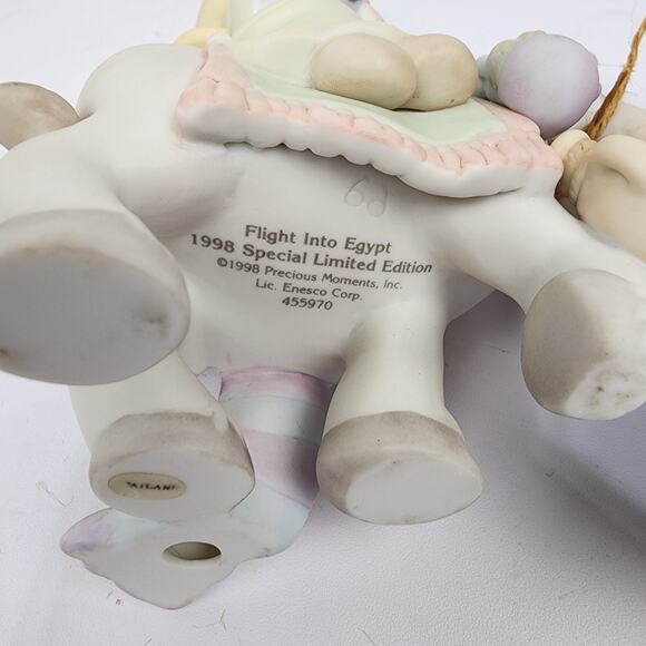 2 Piece Precious Moments Flight Into Egypt 1998 #455970 Joseph Mary Jesus - Picture 9 of 12